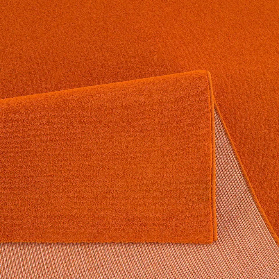 Uni Effen Laagpolig Vloerkleed Modern Oranje - 200x290 CM