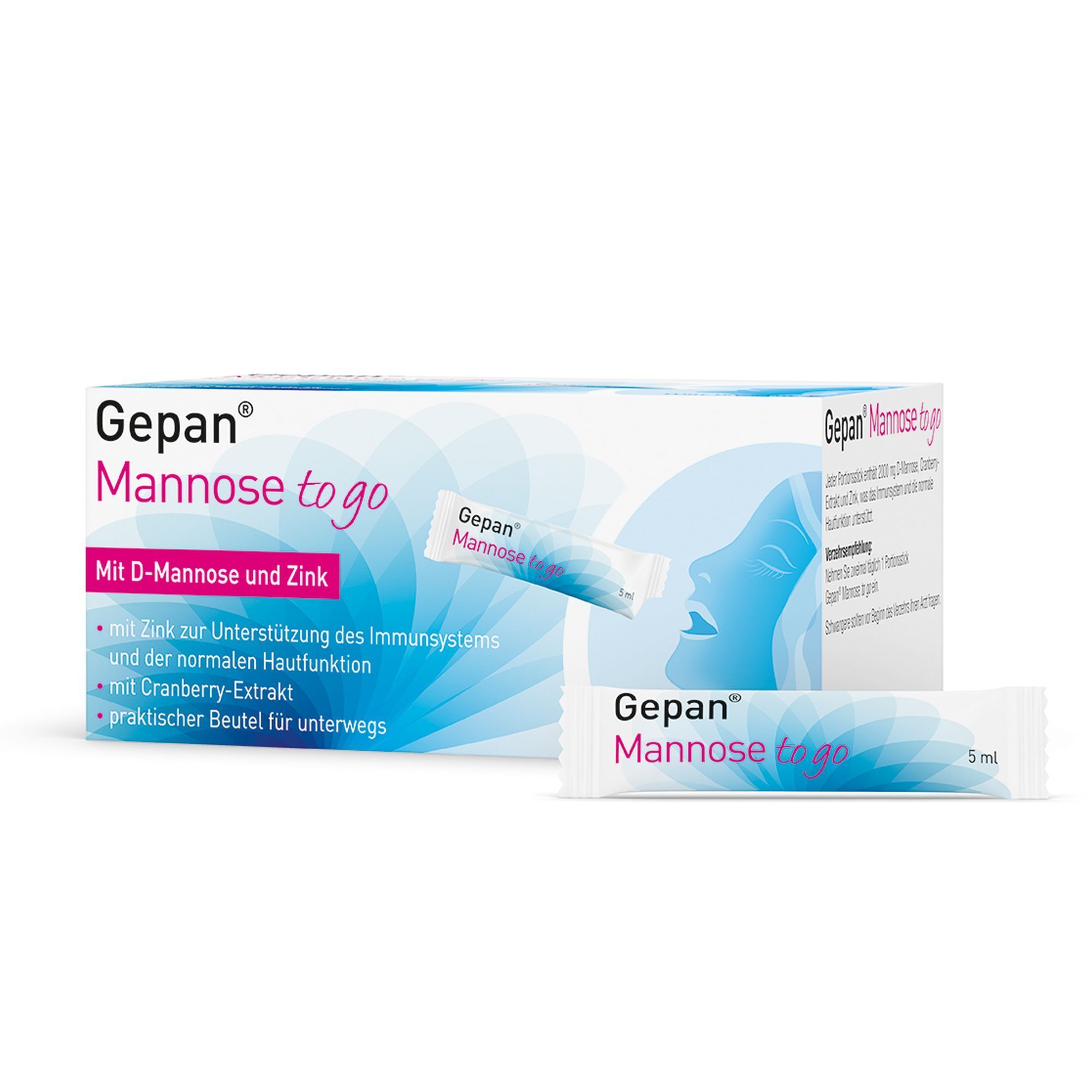 Gepan Mannose to go, trinkfertige Mannose mit Zink 14Stk.