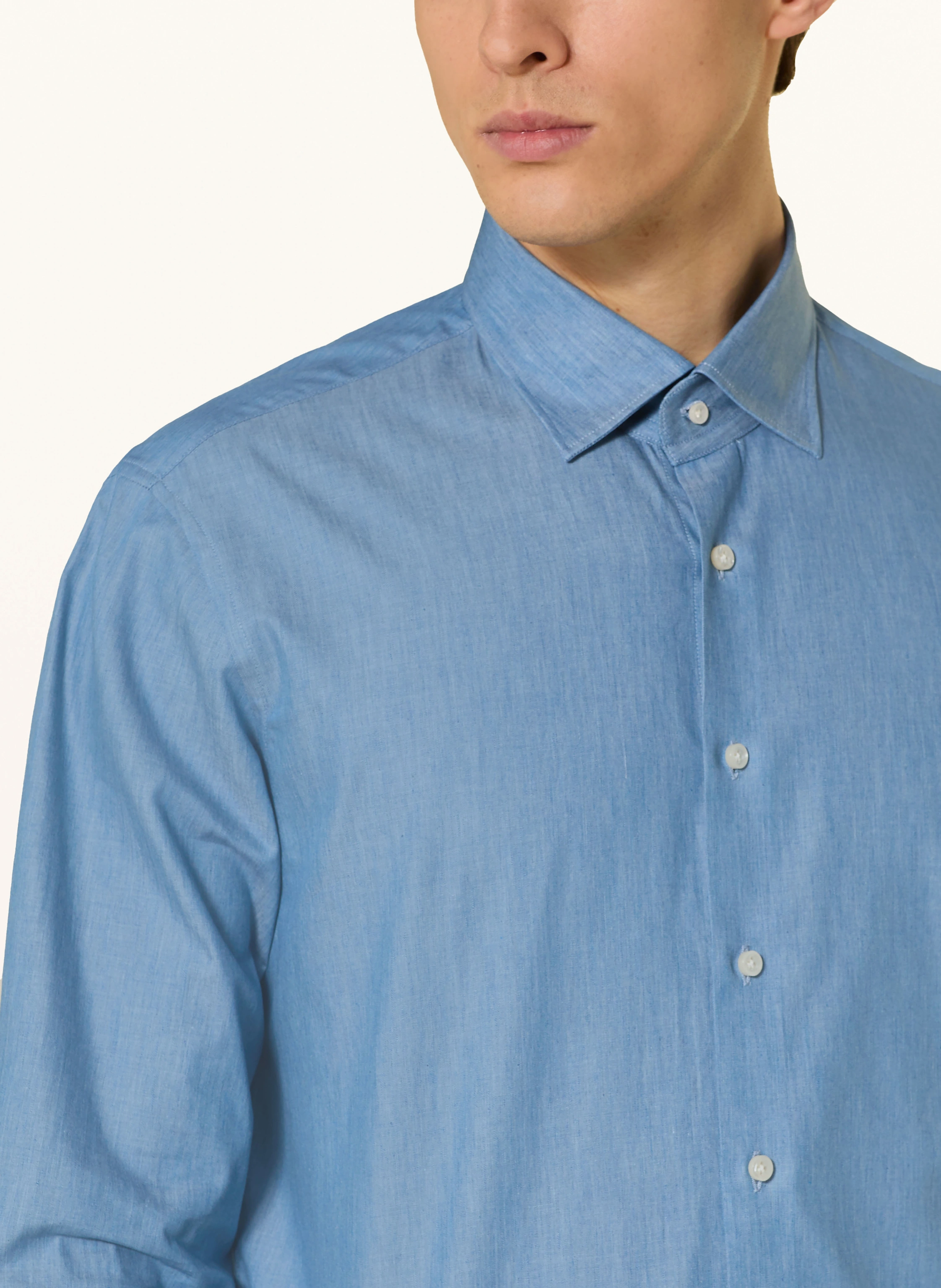 DRESSLER Hemd VENICE Shaped Fit in Jeansoptik