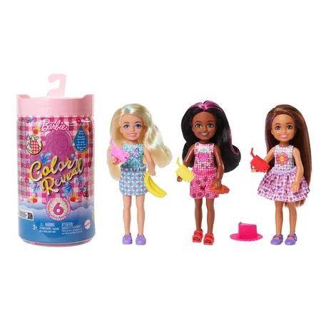 Barbie Color Reveal Chelsea Puppe, Farbwechsel-Barbie (Picknick Serie), 1 Stück, sortiert