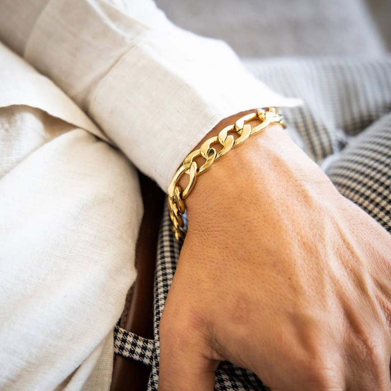Bracelet Homme Acier Doré