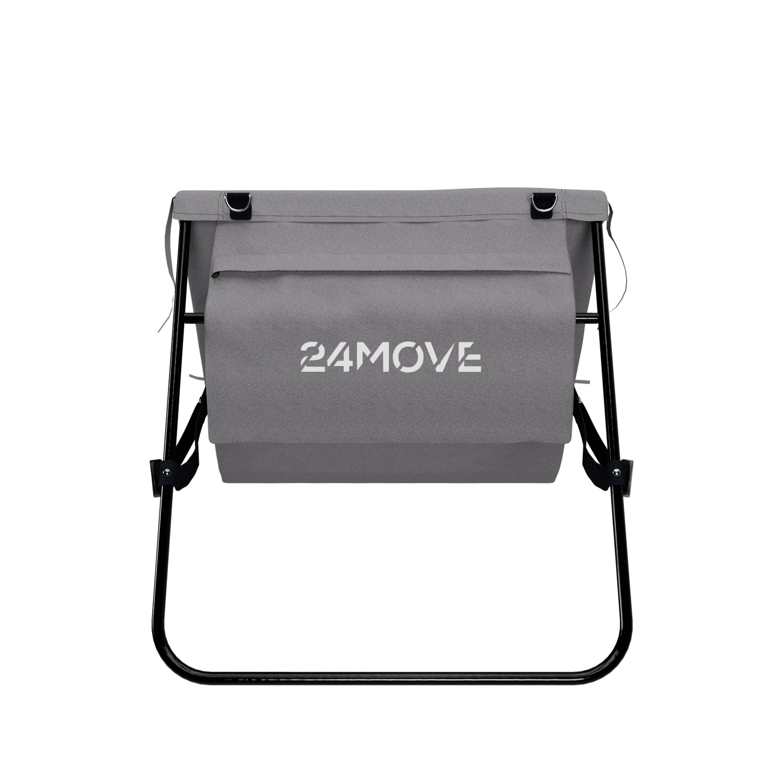 24MOVE® Strandmatte 1er Set klappbar mit Rückenlehne, Strandliege mit Gurt, tragbar für Strand und Garten, Liegematte grau