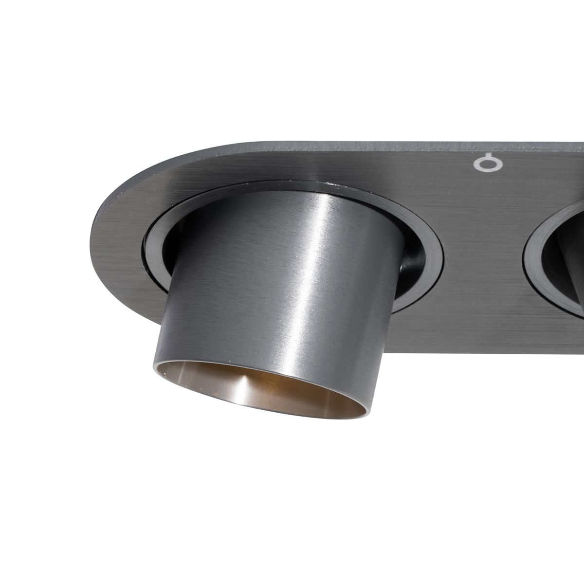 Set van 6 inbouwspots gunmetal GU10 35mm kantelbaar 2-lichts - Installa