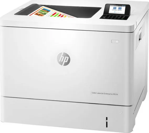 HP LaserJet Enterprise M554dn - Printer - farve - Duplex - laser - A4/Legal - 1200 x 1200 dpi - op til 33 spm (mono) / op til 33 spm (farve) - kapacitet: 650 ark - USB 2.0, Gigabit LAN, USB 2.0 vært