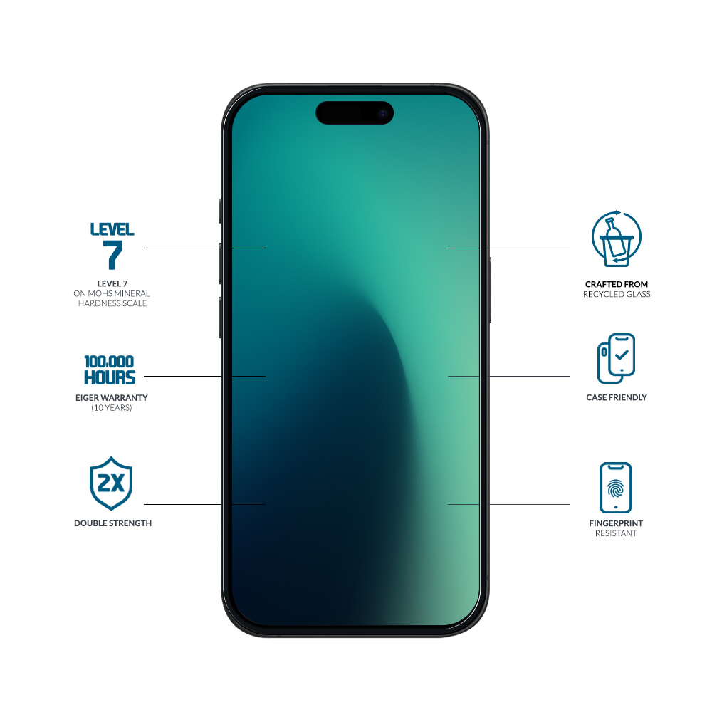 iPhone 17 / 17 Pro / 16 Pro Mountain Glass Clear Edge Panzerglas 3D Displayschutz Case Friendly (EGSP01065)
