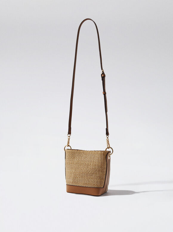 Bolsa de palha tipo balde - Camel