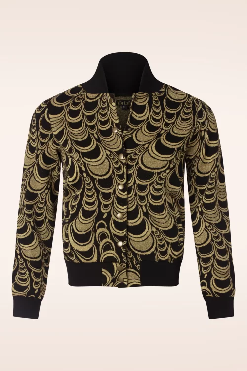 King Louie Cleo Bobbin Jacquard Jacket in zwart en goud