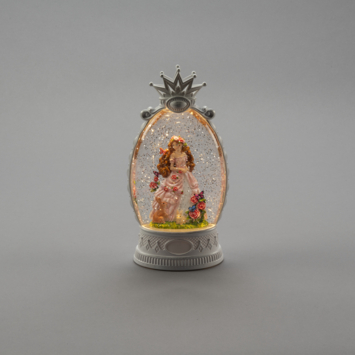 LED winter tafereel met prinses en bloemen 13,5x26,5cm