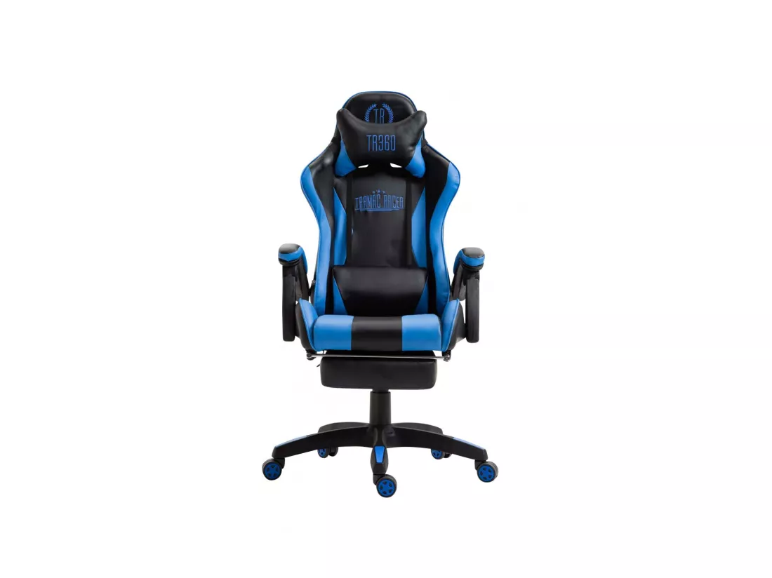 Chaise de bureau - Similicuir & Plastique - Noir / Bleu - Ignite