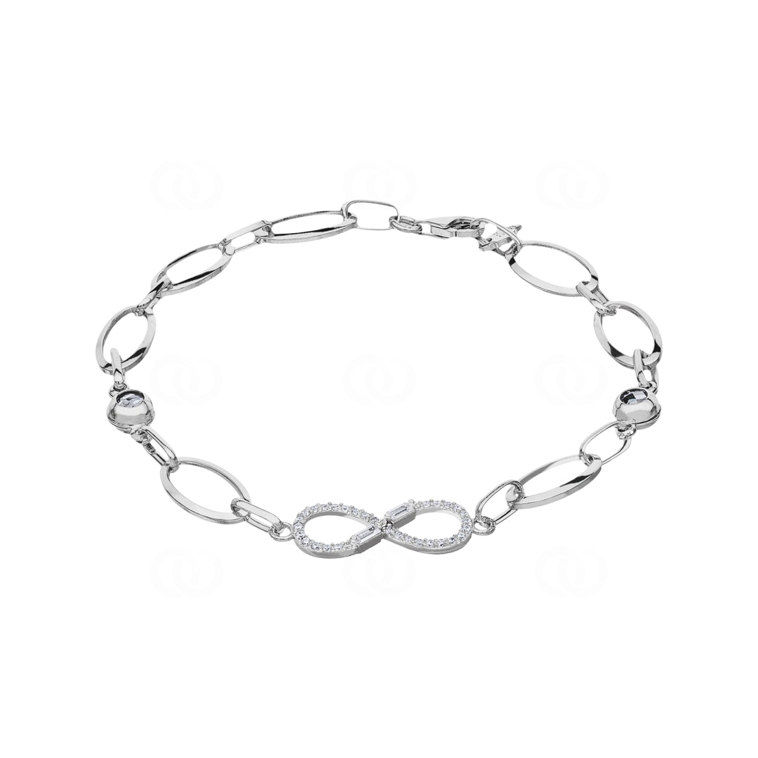 Armband 925 Silber rhodiniert Infinity mit Zirkonia