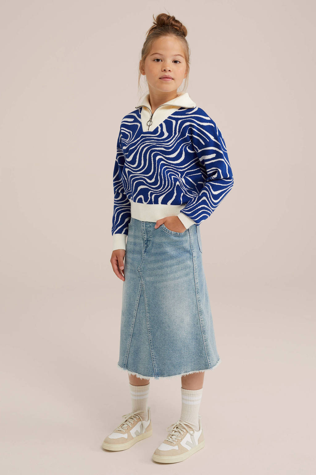 WE Fashion gebreide trui blauw