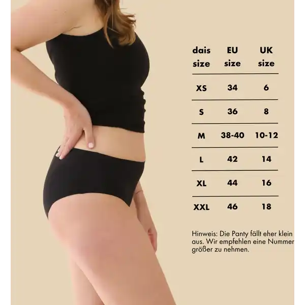 Periodenunterwäsche High Waist Overnight Gr. M schwarz
