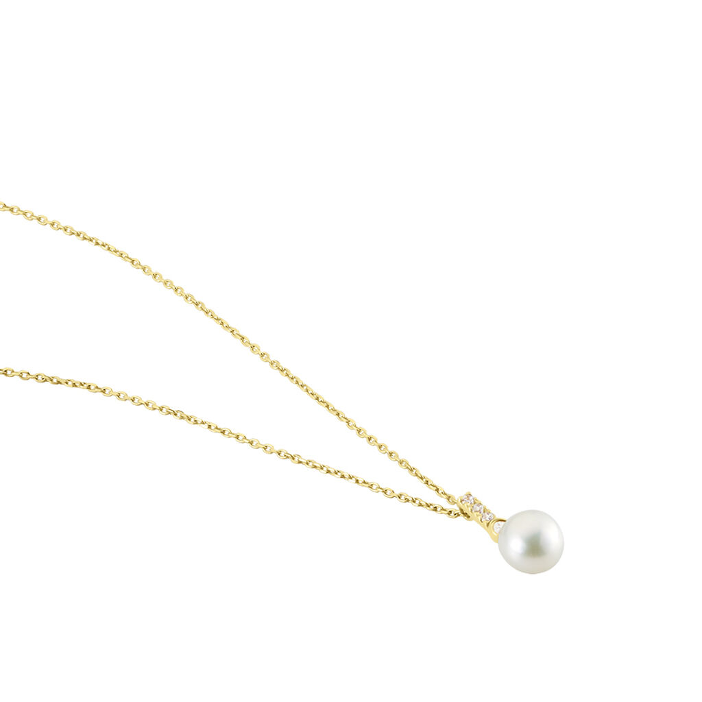 Collier Or Jaune Camillus Perle De Culture Et Oxyde