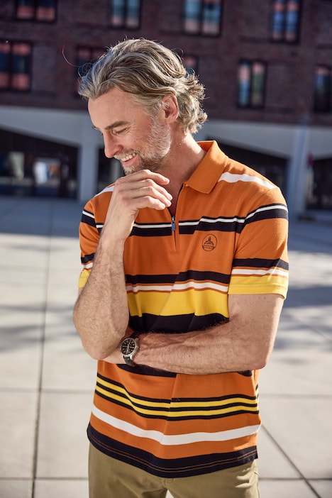 Boston Park Poloshirt, Halbarm, Zipper, bis 84/86