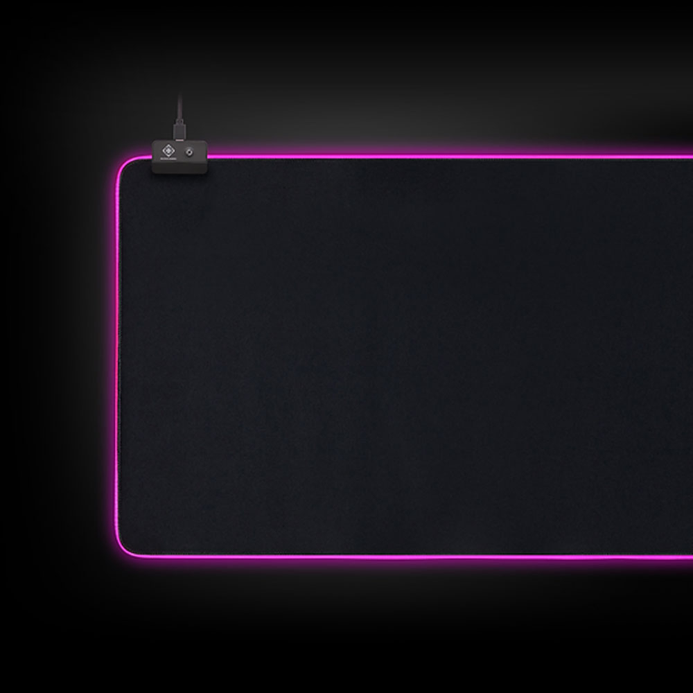 Deltaco - (90x36cm) DMP310 Gaming Mauspad mit Rutschfester Unterseite Schreibtischunterlage / Mausmatte   RGB Beleuchtung (GAM-079) - Schwarz