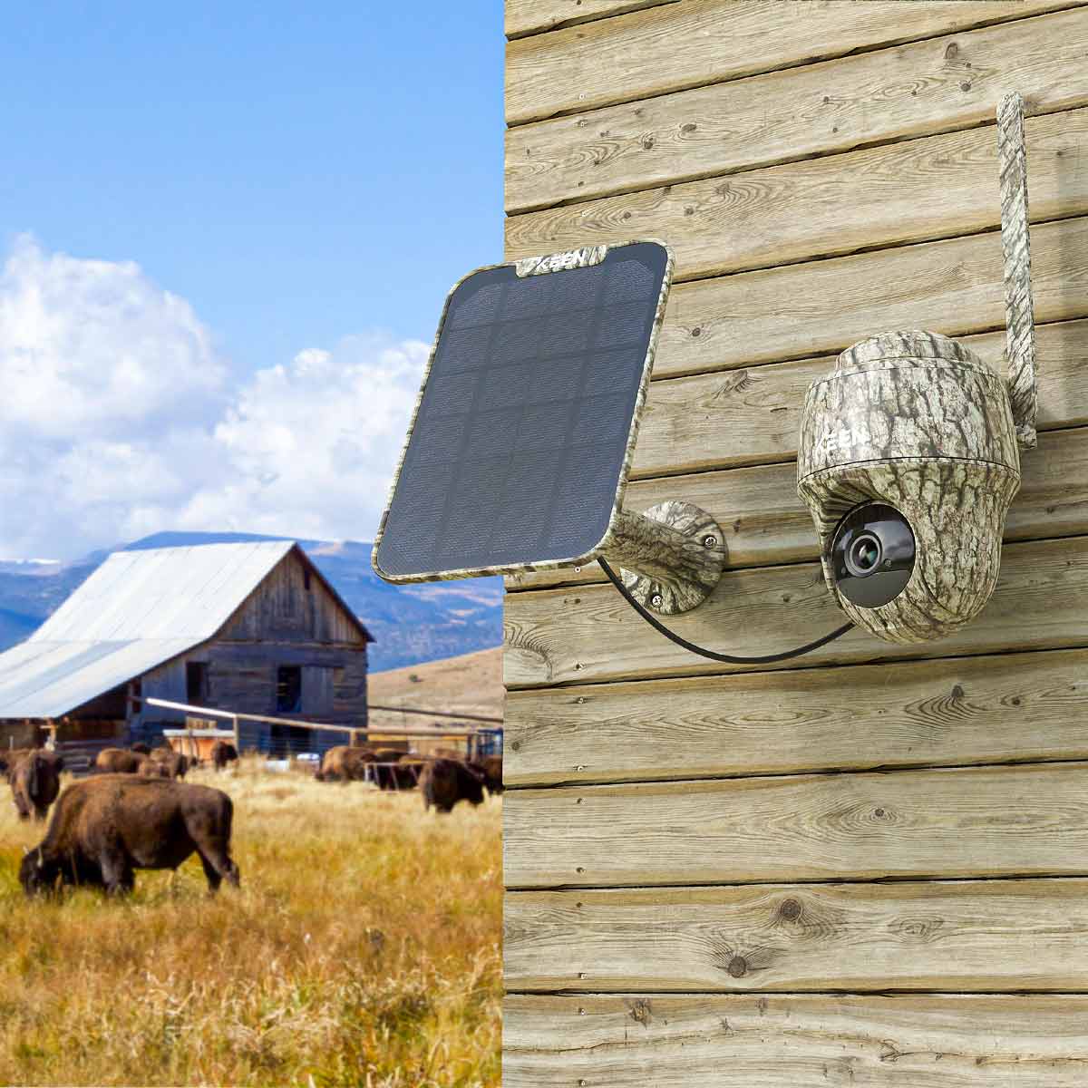 KEEN Ranger PT Wildkamera mit Schwenk-/ Neigefunktion, inkl. Solar Panel