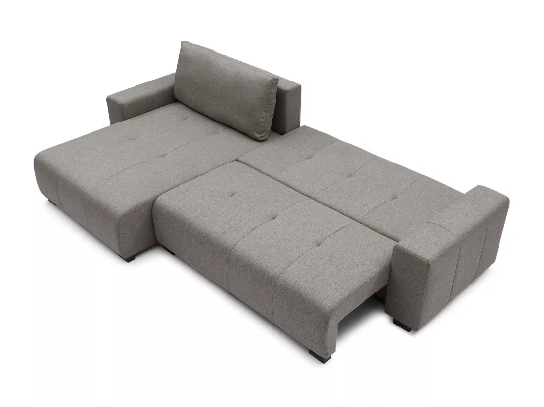 Canapé d'angle convertible élégant Malone Tissu Gris taupe