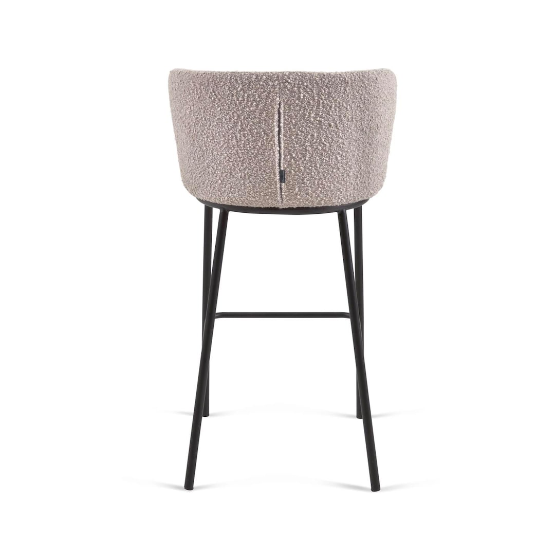Kave Home Barhocker CISELIA Bouclé hellgrau/schwarz