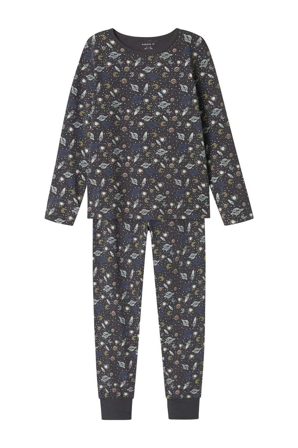 NAME IT pyjama NKMNIGHTSET IRON SPACE grijs