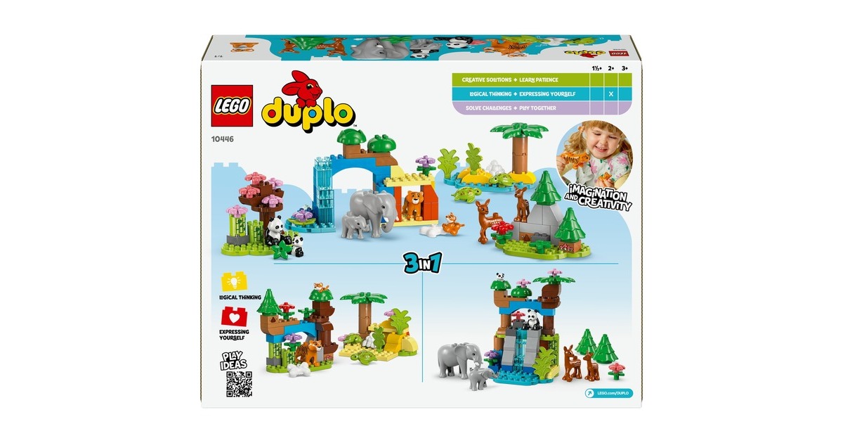 LEGODUPLO Stad - 3-in-1 families van wilde dieren Constructiespeelgoed  (10446)