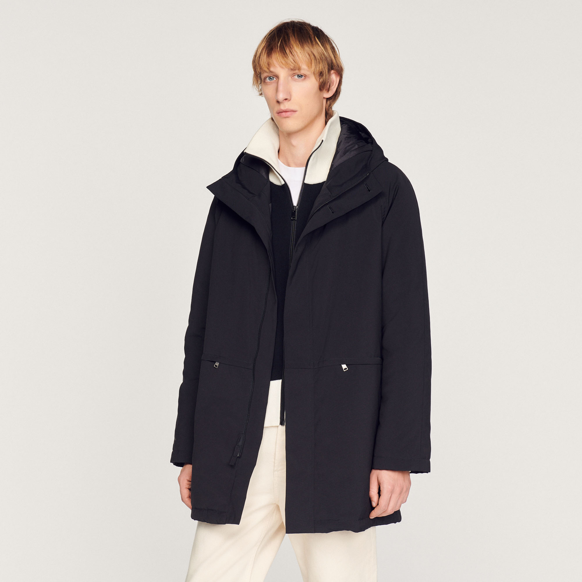 Parka molletonne en tissu technique