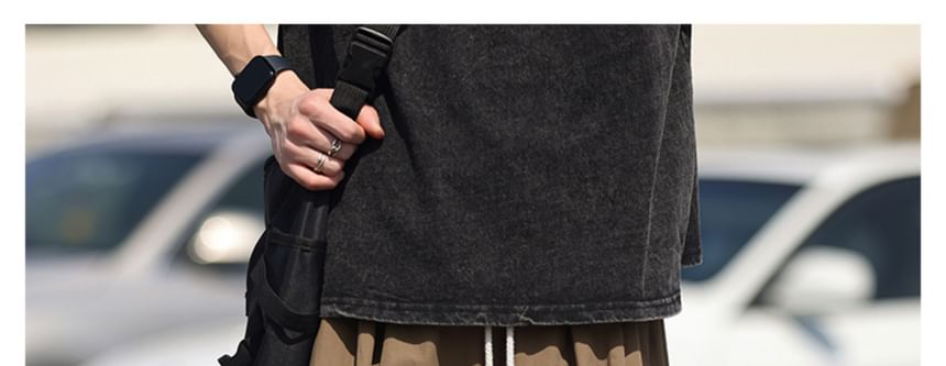 Nightbell - Effen shorts met trekkoord in de taille en plooien