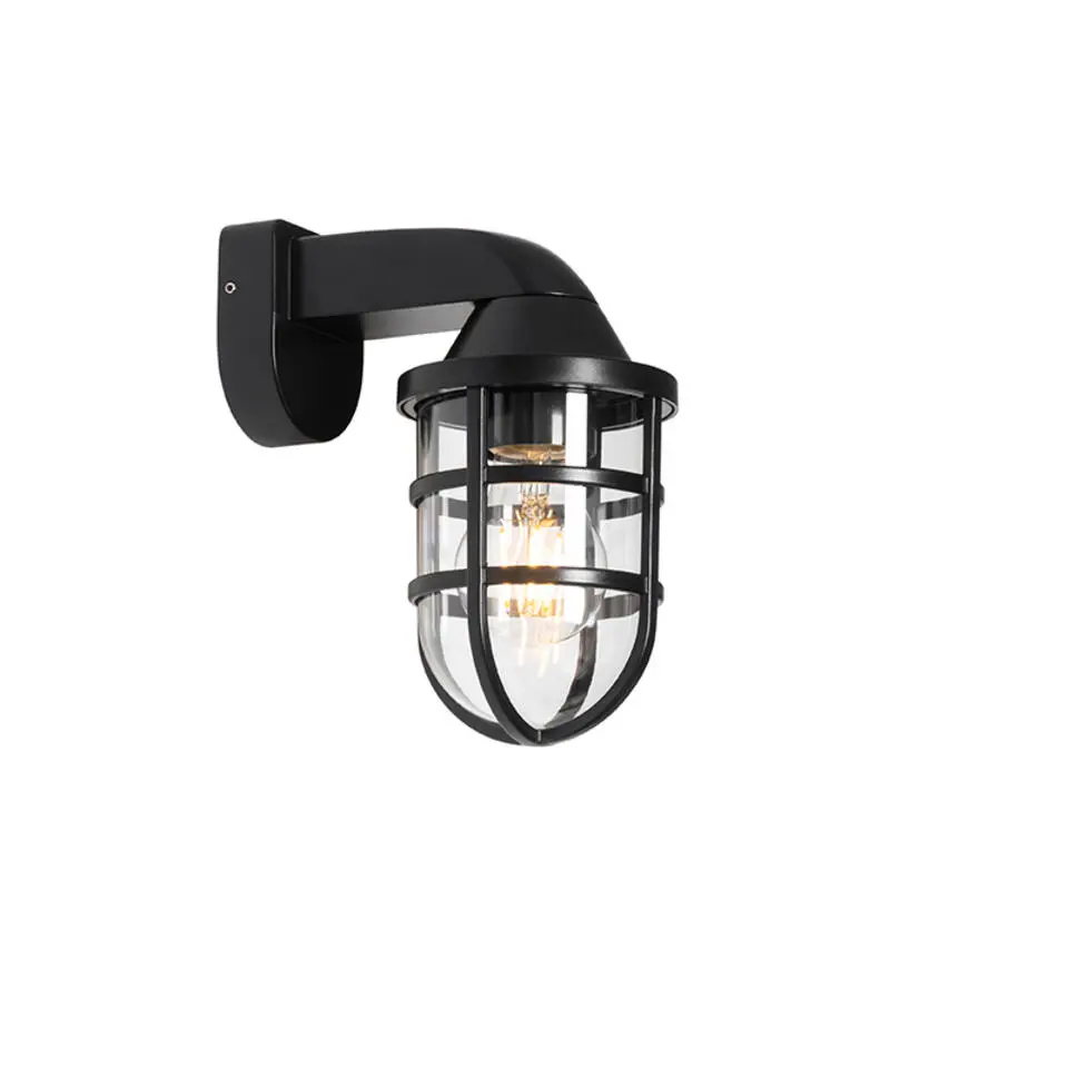 Qazqa wandlampen buiten joeri zwart e27