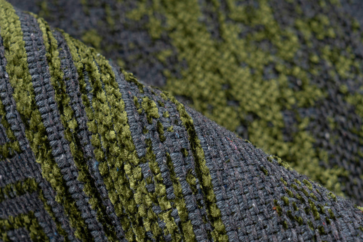 Flachgewebeteppich KALEVI 300 - grün - mit 3D-Struktur - 80x150 cm