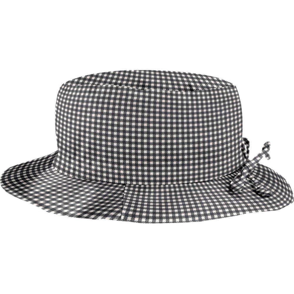 Chapeau Pluie Ajustable Femme T3 Vichy Noir