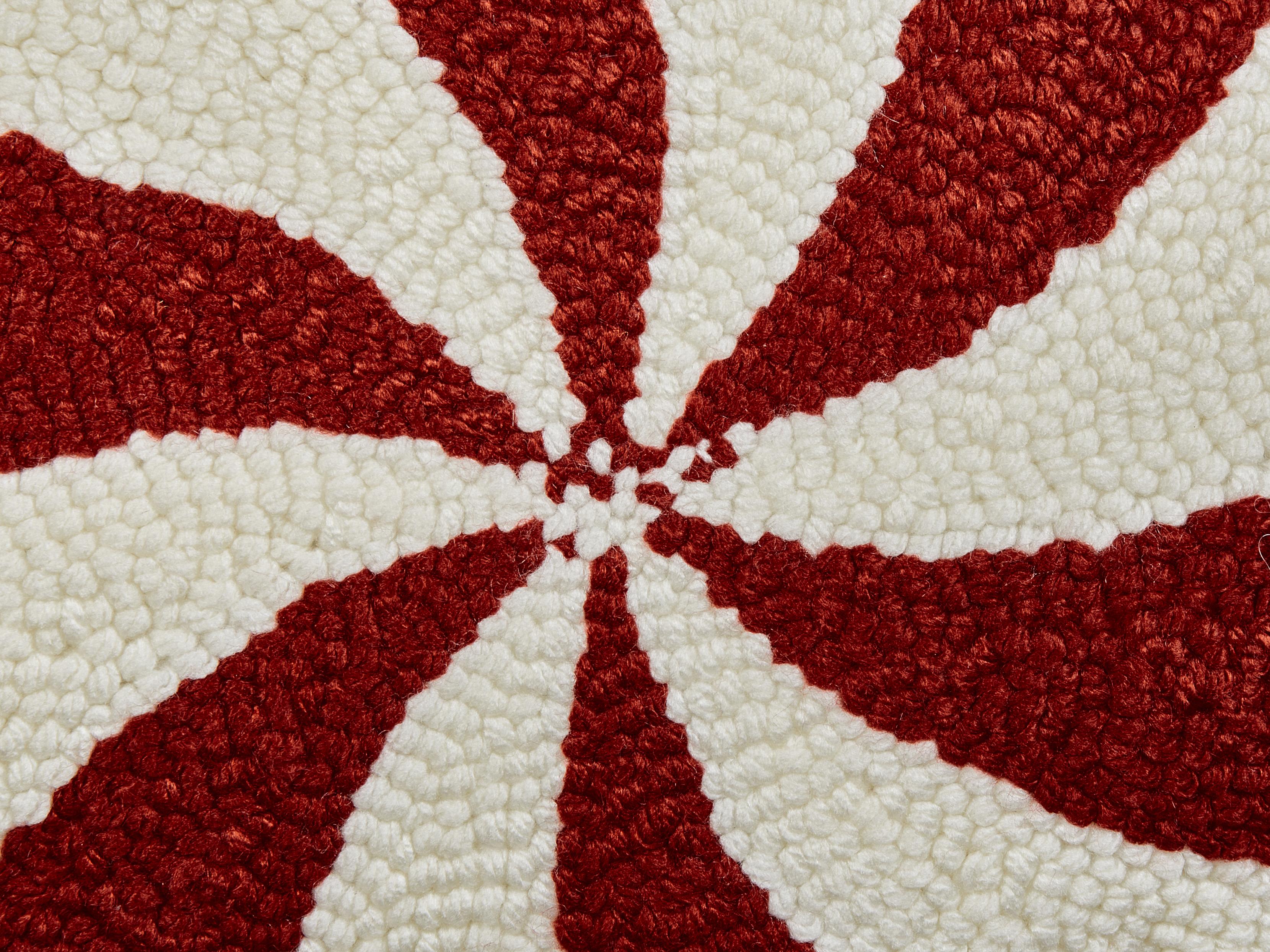 Set van 2 sierkussens SPIRAL CANDY Bouclé 35 x 58 cm Wit kerstmotief
