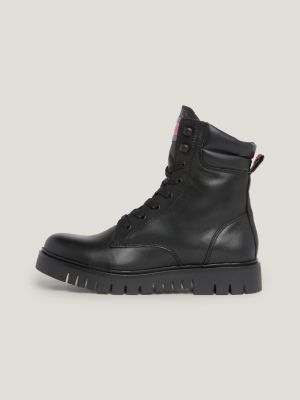 Botas de tornozelo de couro com cadarço