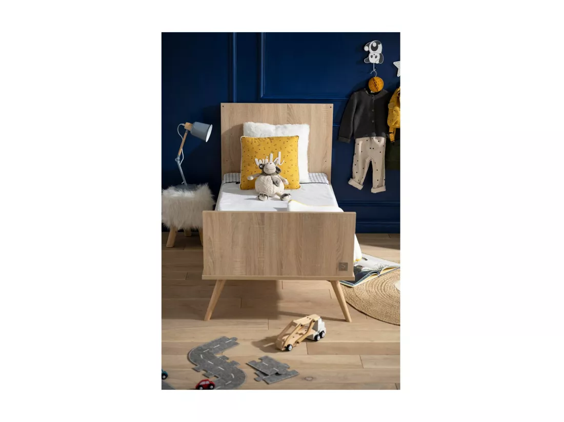 Lit bébé évolutif Seventies Bois et blanc