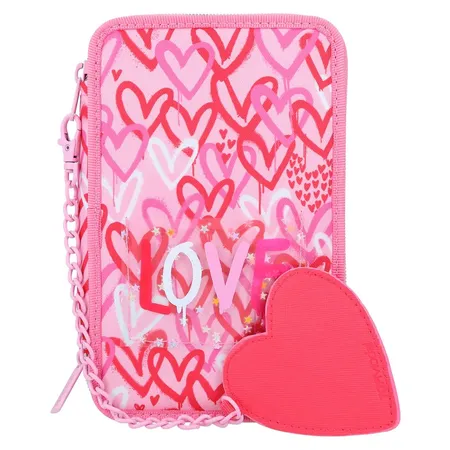 Depesche TOPModel 3-Fach Federtasche mit PU Herz ONE LOVE