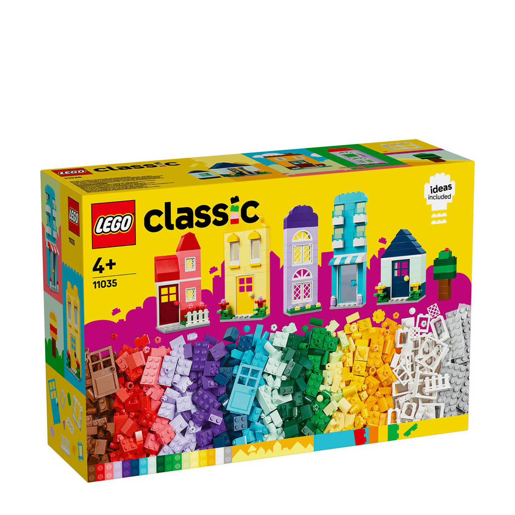 Prachtige , kleurrijke set !Creatieve huizen Bouw- en Speelset met Bouwstenen voor Jongens en Meisjes 11035