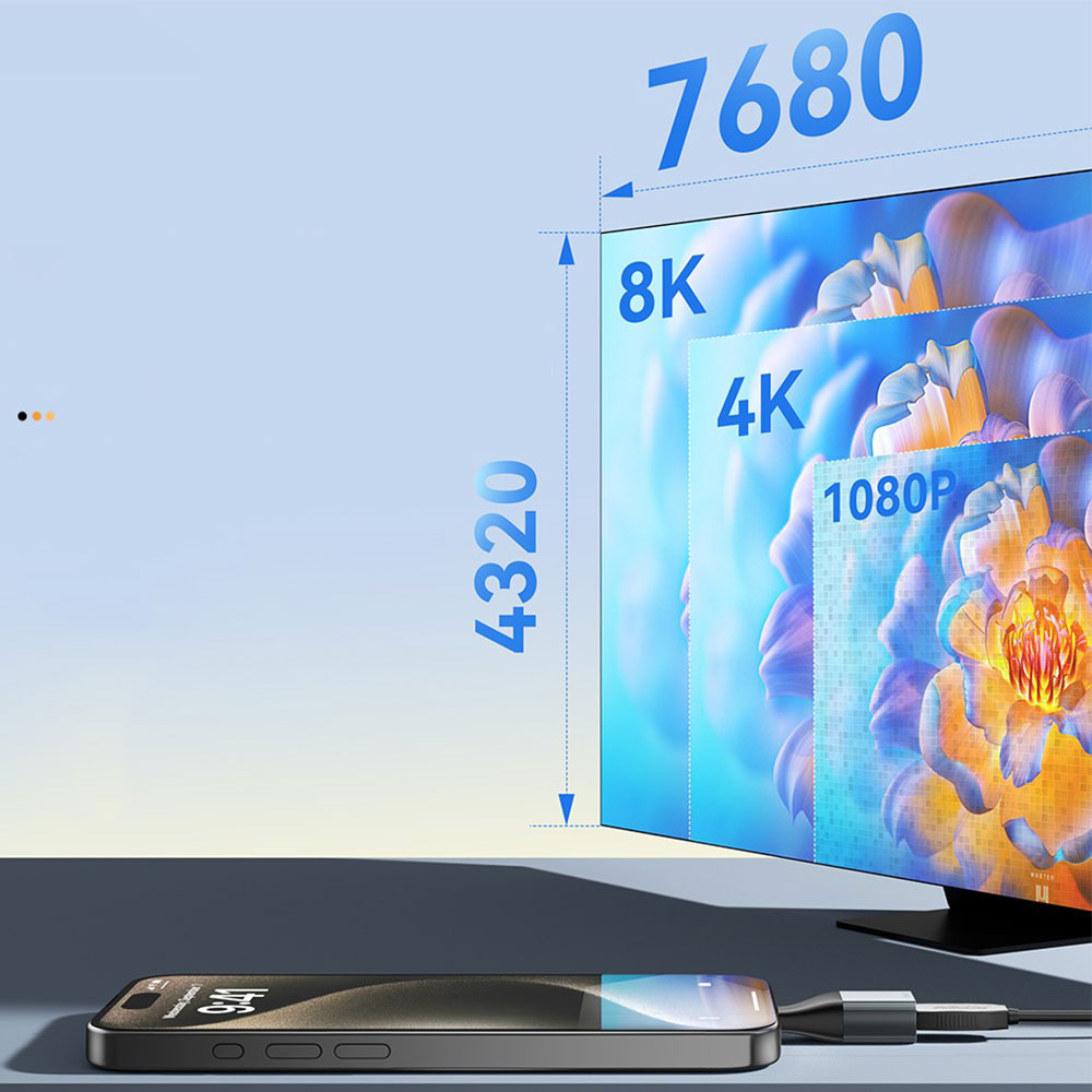USB C auf Displayport HD Videoadapter Adapter (8K@60Hz) - Grau