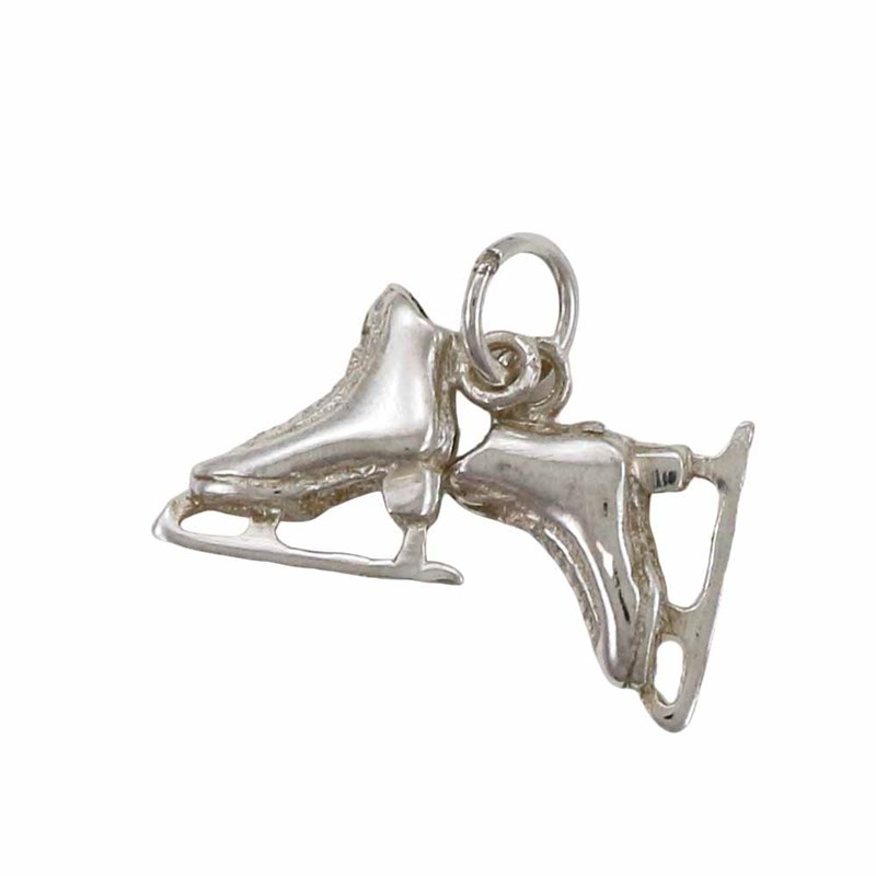 Pendentif paire de mini patins à glace - Argent massif