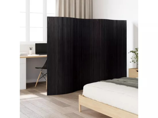 Cloison de séparation noir 165x250 cm bambou