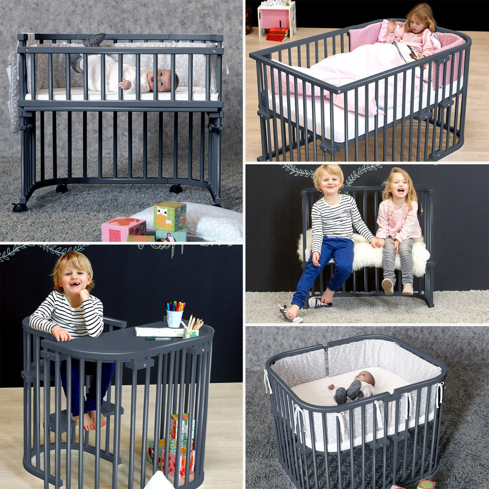 Køb babybay® Bedside Crib Grå Varnished Maxi Co-Sleeper Babyseng