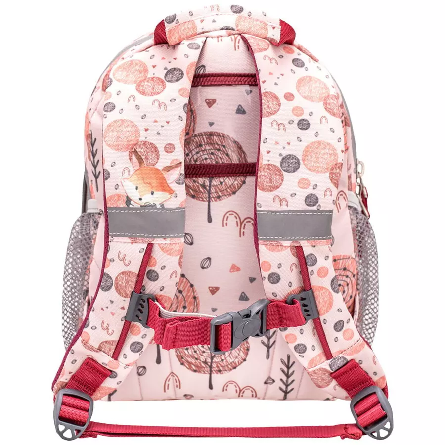 Belmil Kindergartenrucksack Mini Kiddy Kindergartenrucksack für 1-3 Jährige Kinder mit Brustgurt Woodland Foxy