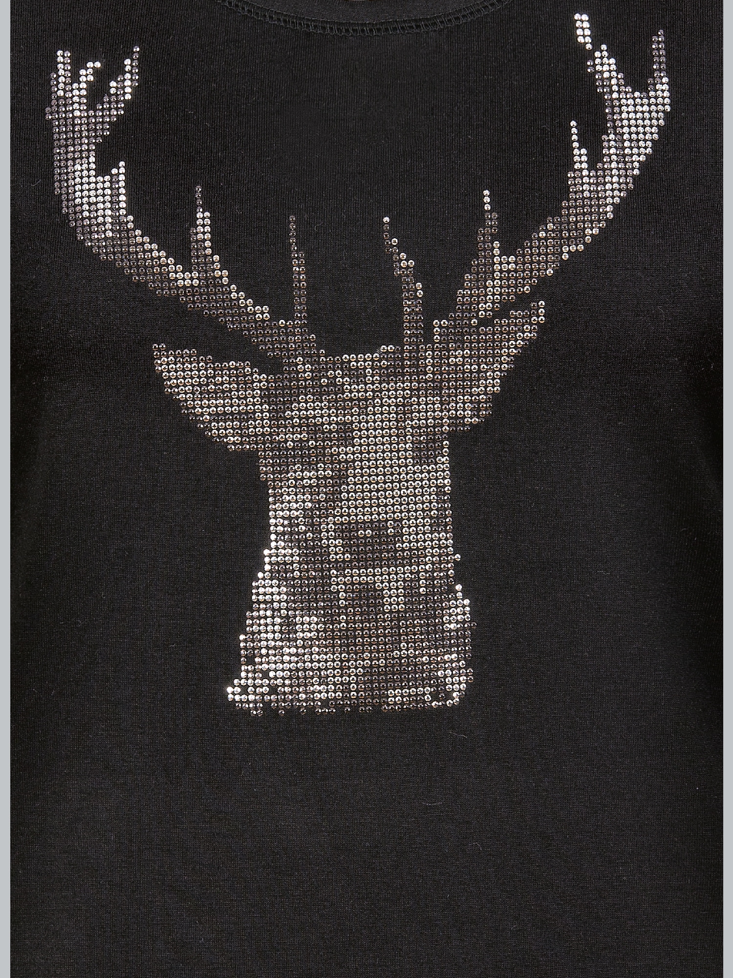T-Shirt Glitzer-Hirsch Schwarz