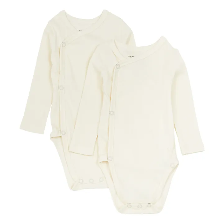 Gray Label Lot de 2 Bodies Naissance Coton Bio | Blanc cassé