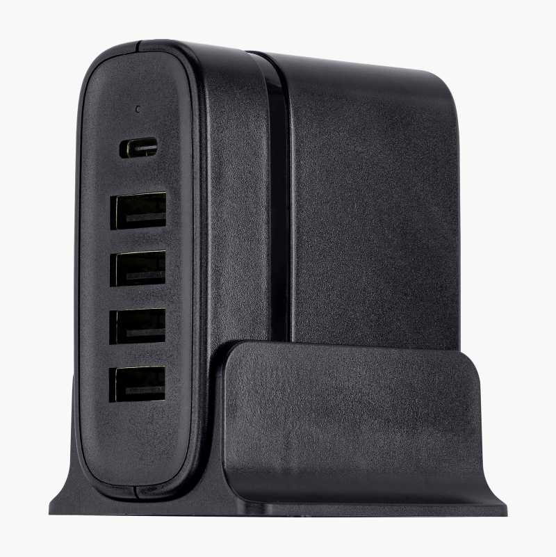 USB-ladestasjon med fem utganger, type A og C, 40 W