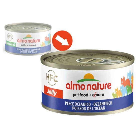 Boite de poisson de l'océan naturel en gelée pour chat : 70 g