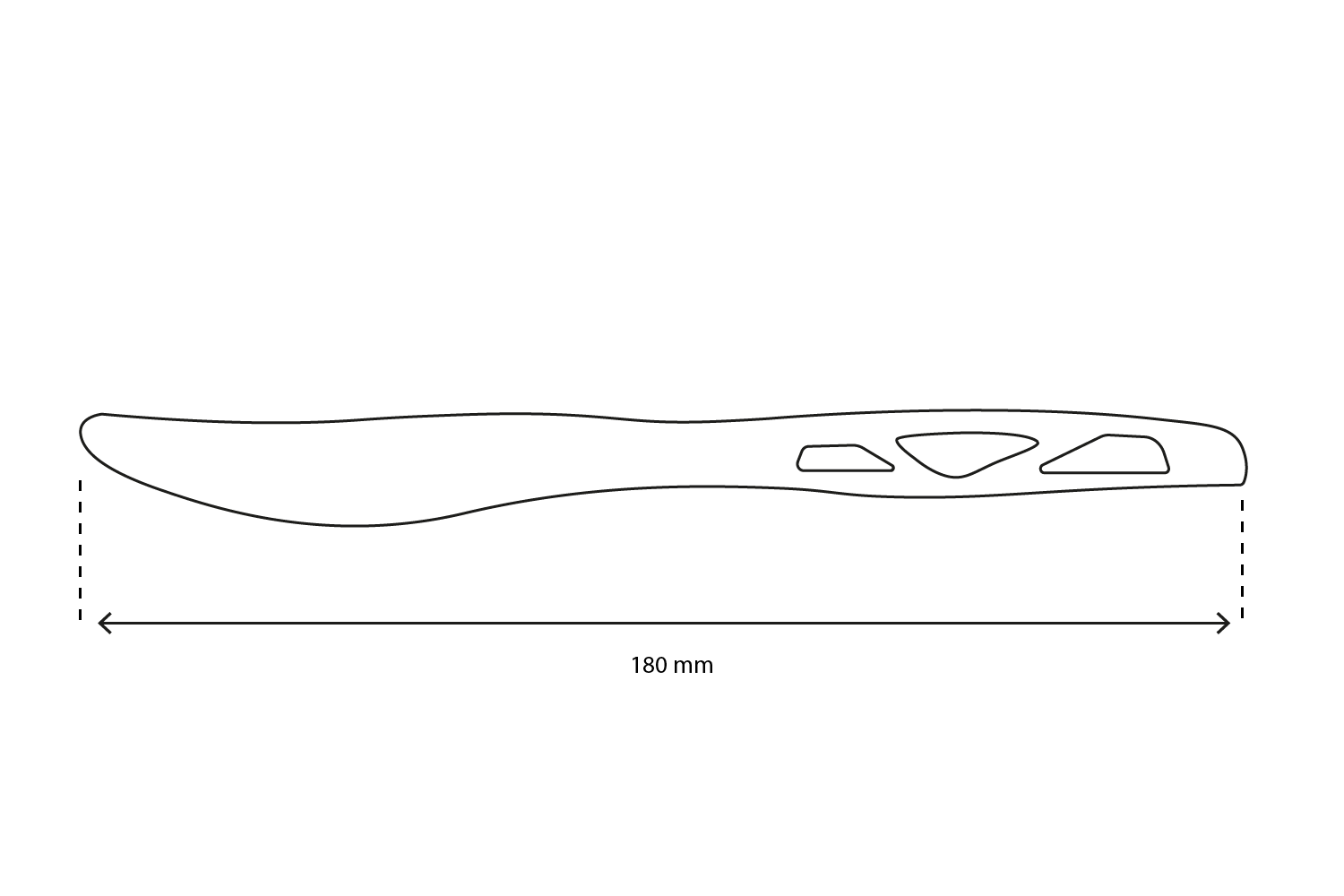 Herbruikbaar mes 180mm CPLA zwart BIO