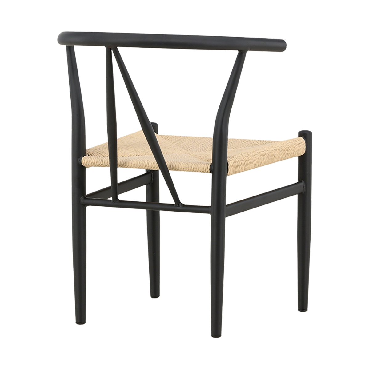 Eetkamerstoel Bengt - met rotan zitting Zwart