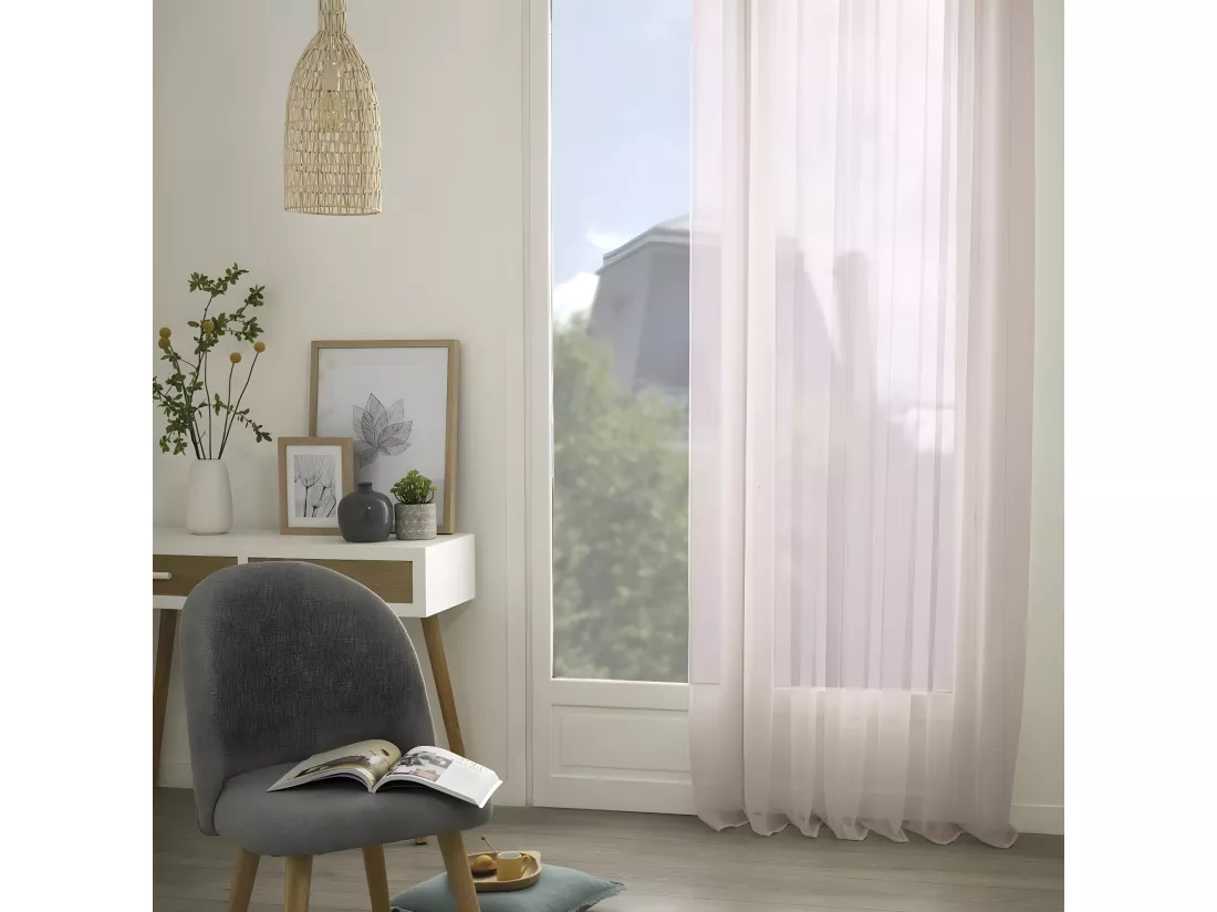 Voilage à œillets Rose 135 x 240 cm