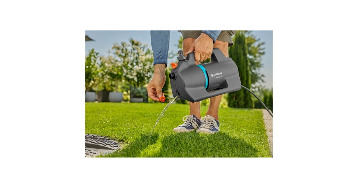 GARDENABesproeiingspomp 4100 Silent set  (Donkergrijs/turquoise,  550 Watt)