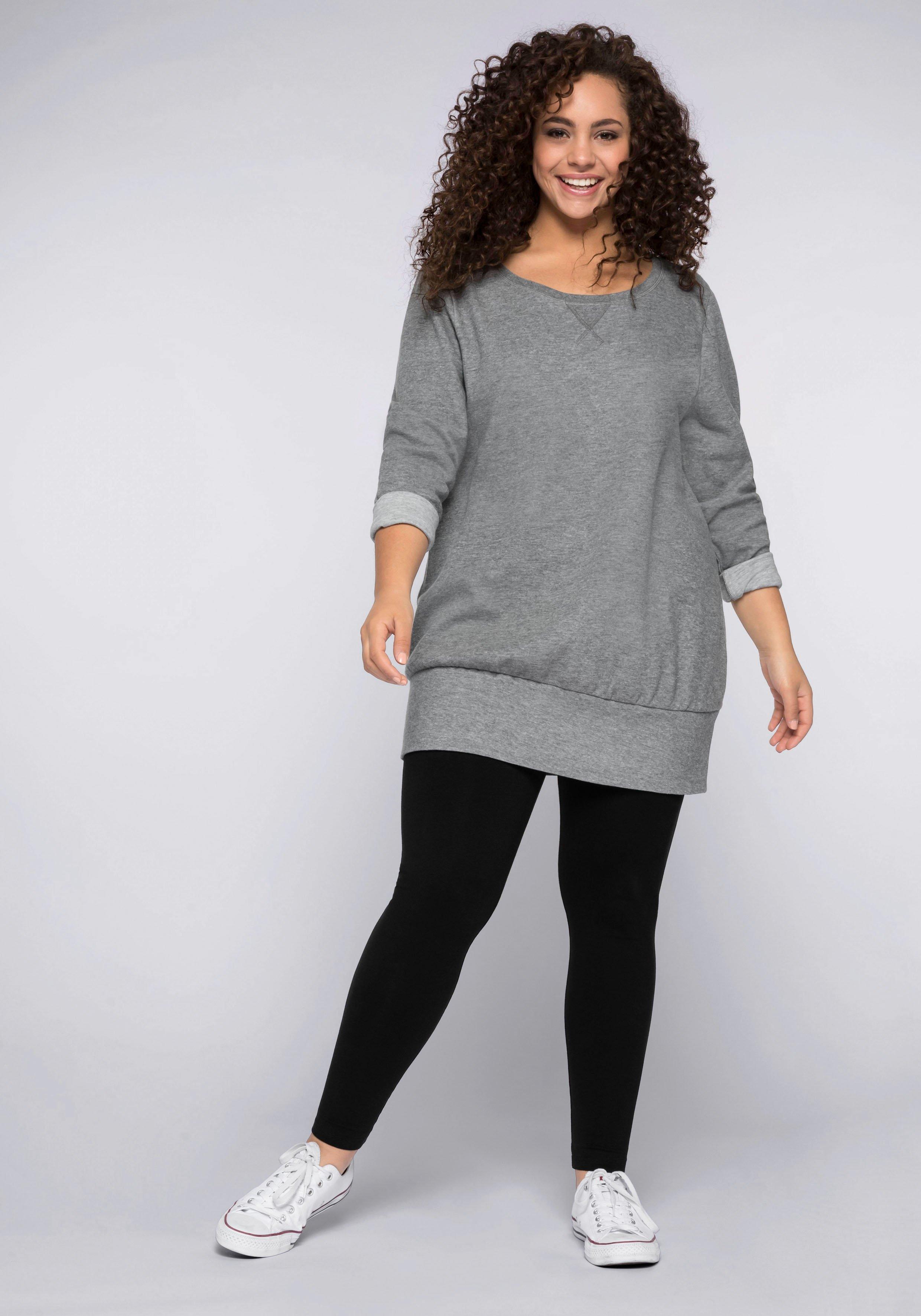 Longshirt mit breitem Saumbündchen