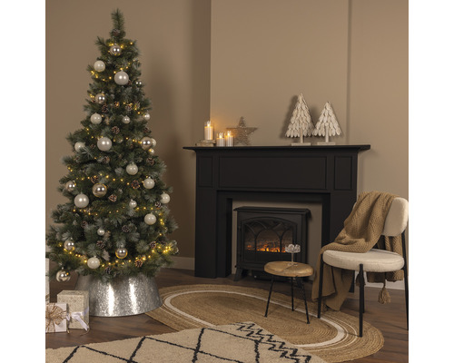 Kunstkerstboom, dennenboom Lafiora Montana, H 180 cm, groen en wit
