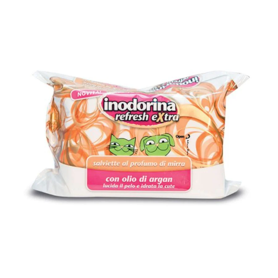 Lenços umedecidos Inodorina Refresh Extra para animais de estimação